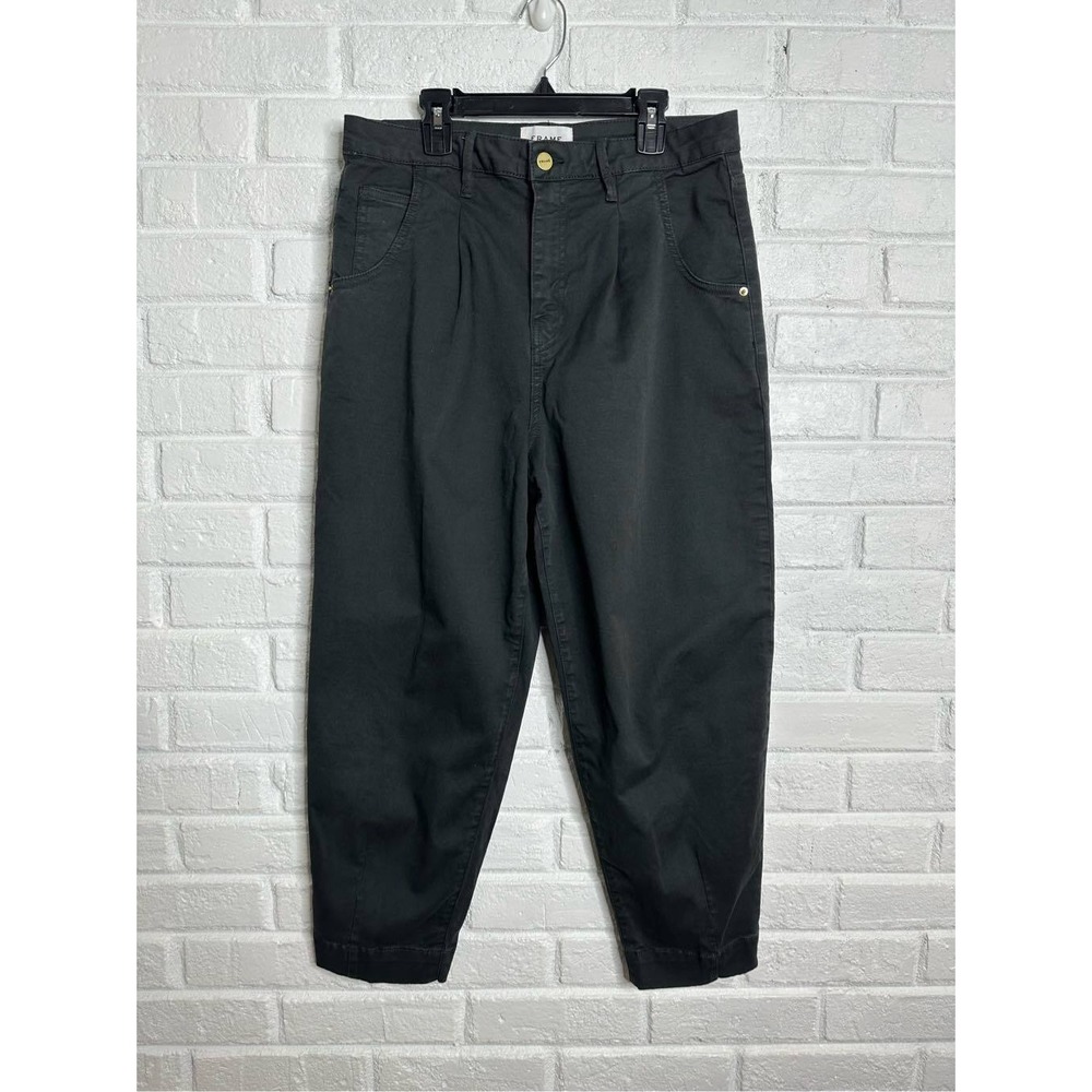 FRAME Cropped Tapered High Waisted Black‎ Jeans size 27 - Picture 4 of 9